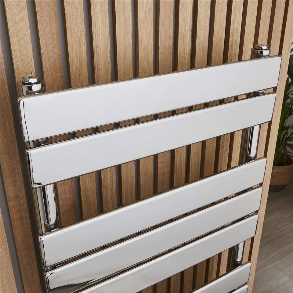image 1 of 1200mm (H) x 500mm (W) - Chrome Vertical Bathroom Towel Radiator (Bath) - (1.20m x 0.5m) - Depth 65mm