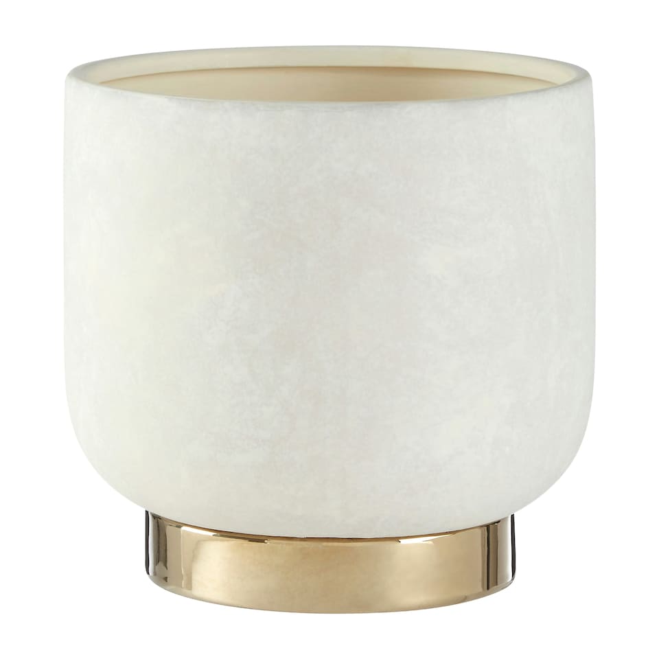 image 1 of Callie Large Ceramic Planter. White | White