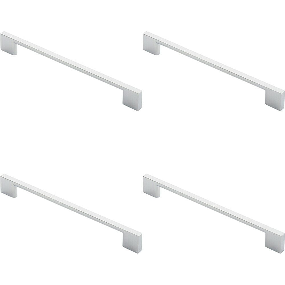 Loops 4x Slim D Shape Pull Handle 220 x 8.5mm 192mm Fixing Centres Polished Chrome