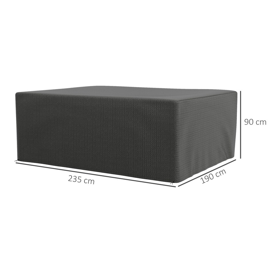 image 1 of Outsunny 235x190x90cm Large Patio Set Outdoor Garden Furniture Cover Grey