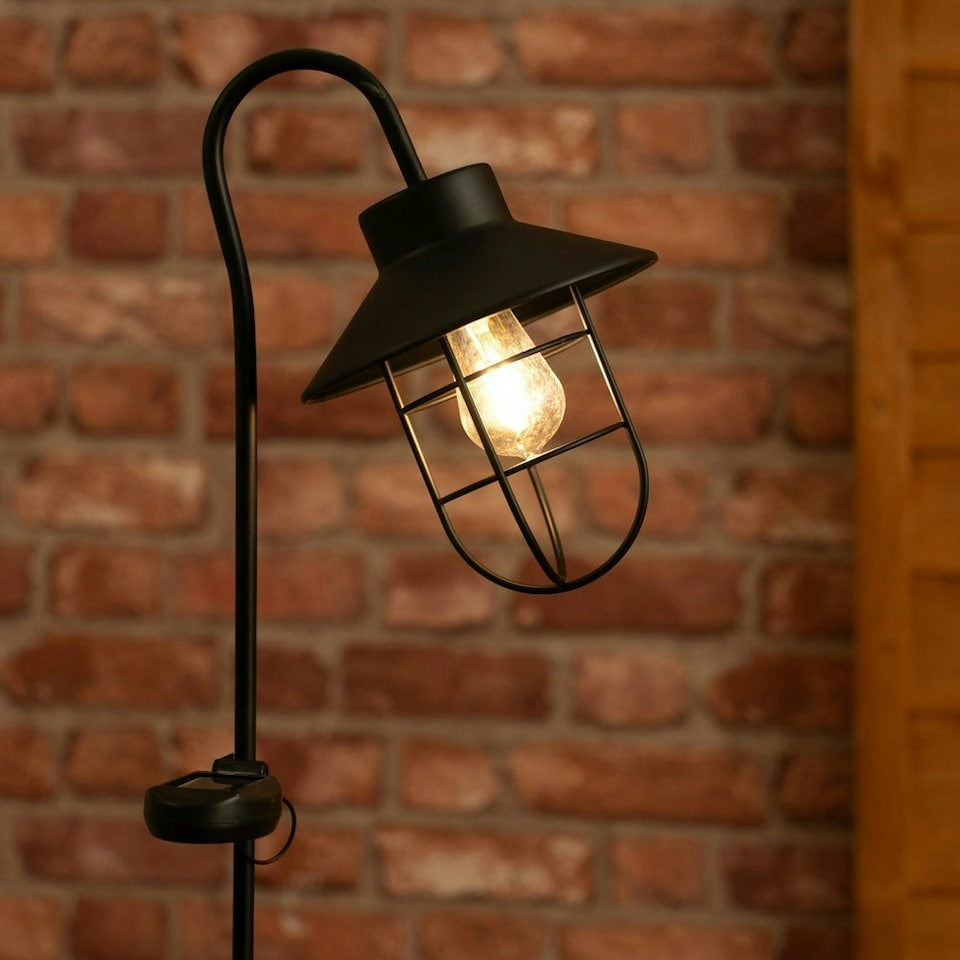 image 1 of ValueLights Fisherman's Black Outdoor Solar Spike Light Black