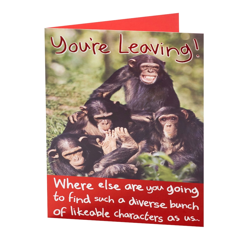 image 1 of Goodbye Card - You'Re Leaving Chimps