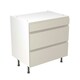 image 1 of 3 Drawer Base Unit 800mm w/ J-Pull Cabinet Door - Super Gloss Light Grey Grey | Super Gloss Light Grey