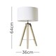 image 3 of ValueLights Clipper Light Wood Tripod Table Lamp White Shade and Bulb