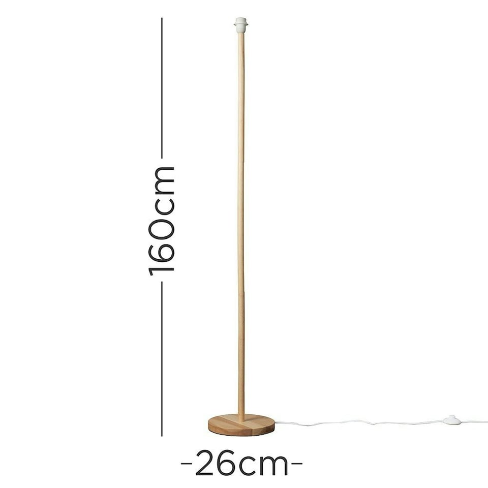 image 1 of ValueLights Modern Scandi Floor Lamp Base In Light Wooden Finish
