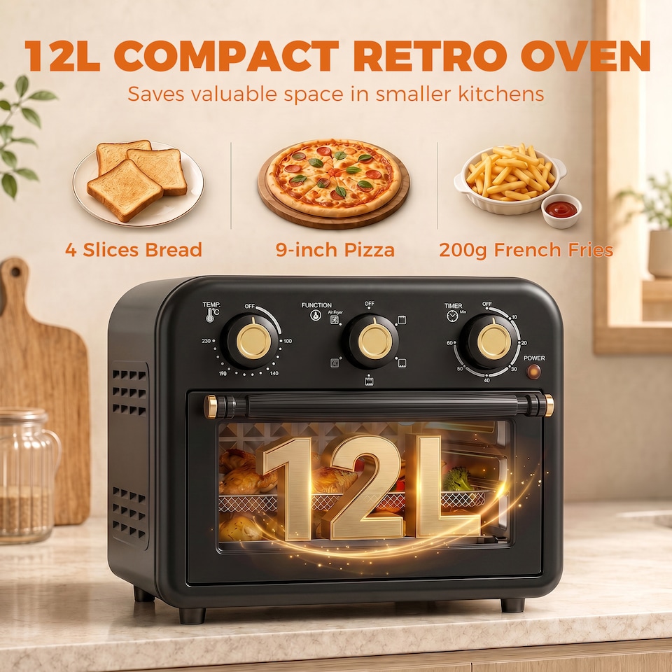 image 1 of HOMCOM Air Fryer Oven, Convection Oven, 12 L