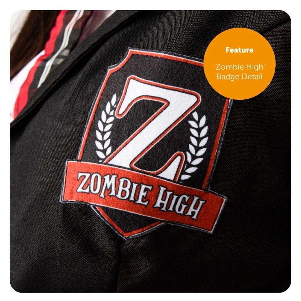 image 1 of Zombie Schoolgirl Costume With Stockings, Facepaint & Blood | Multi | XS