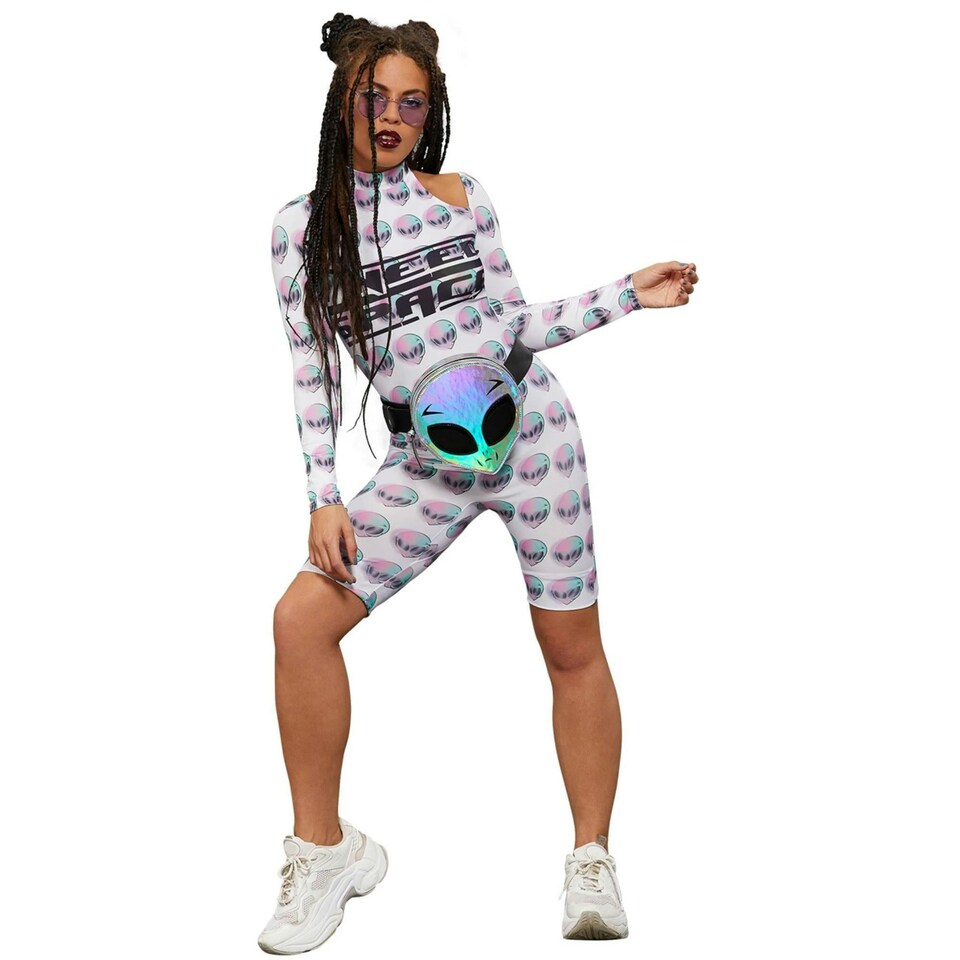 image 1 of Fever Womens/Ladies Need Space Unitard - White - S S