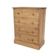 image 3 of Cotswold 4 Drawer Chest of Drawers - Antique Waxed Pine Bedroom Storage with Turned Handles | Brown | Brown | 1