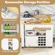 image 7 of COSTWAY 2-in-1 Kitchen Island Bar Table Storage Trolley White