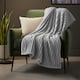 image 2 of Chunky Ribbed Mink Throw Ultra Soft Warm Elegant Blanket for Sofa Or Bed | Silver