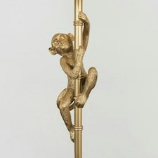 ValueLights Hanging Monkey Animal Quirky Modern Gold Floor Lamp With Grey Shade