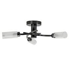 ValueLights Claudia 3 Way Black Ceiling Bar Light