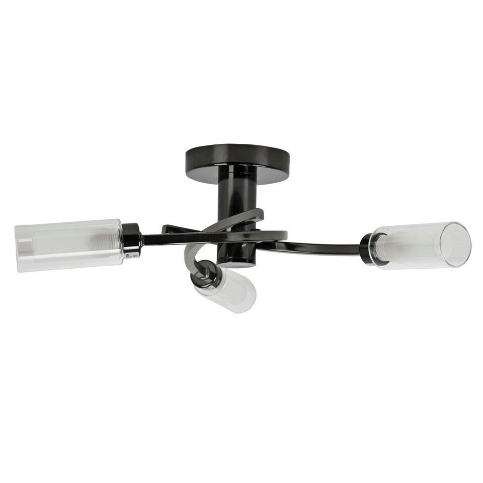 image 1 of ValueLights Claudia 3 Way Black Ceiling Bar Light