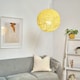 image 3 of ValueLights Bjorn Small Rattan Wicker Cream Ceiling Pendant Shade | Cream