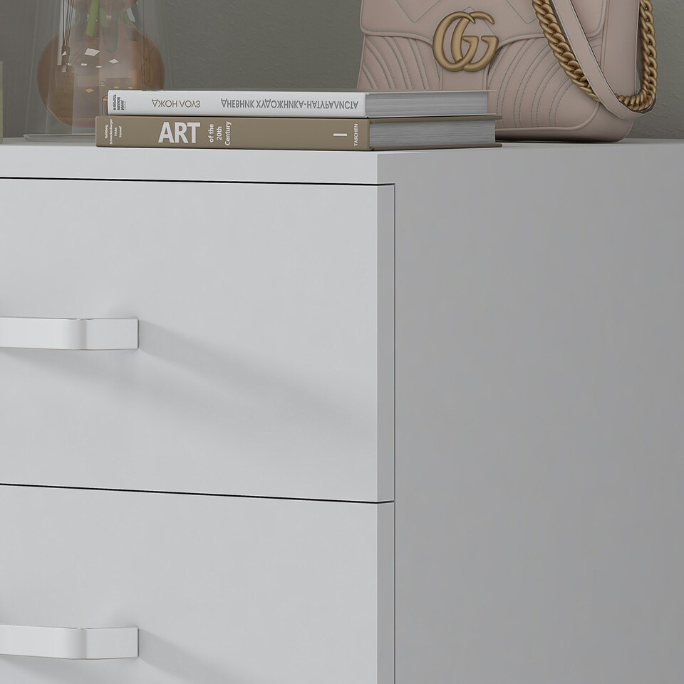 image 1 of FWStyle Tunis 5 Drawer Tallboy Slim Chest Of Drawers - Matt White