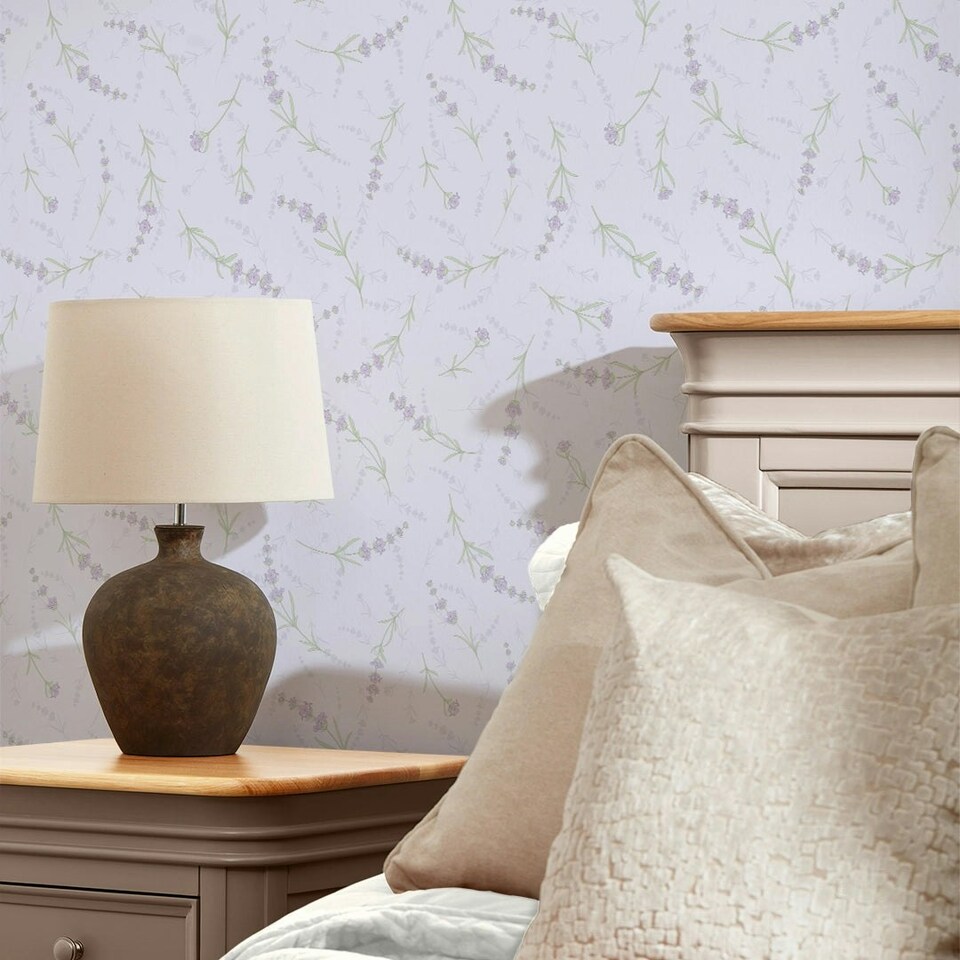image 1 of Lavender Cascade Wallpaper in Lilac Multi