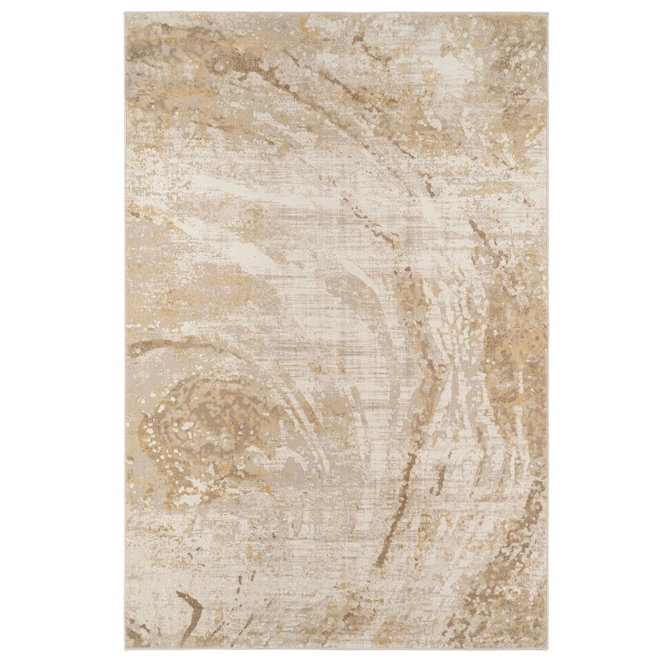 image 1 of KUKOON Modern Beige Distressed Marble Living Room Area Rug 200cm x 290cm Cream