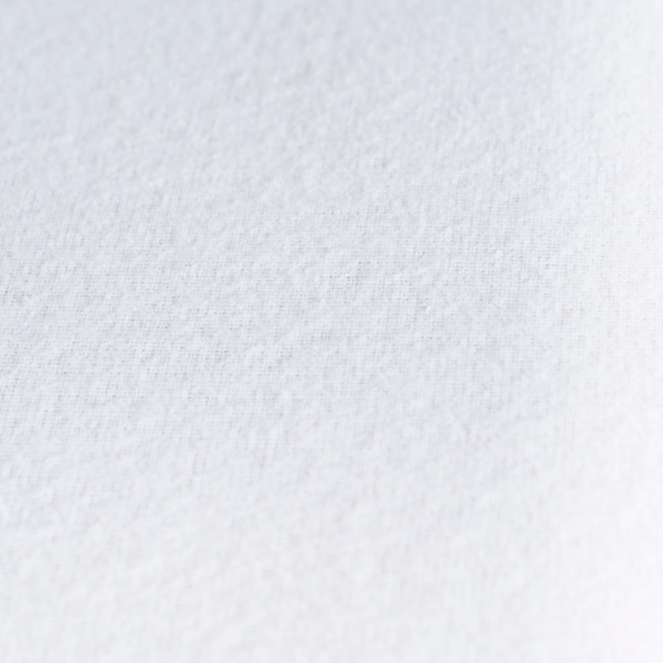 image 1 of OHS 100% Brushed Cotton Soft Cosy Warm Fleece 25cm Deep Elasticated Fitted Sheet | White | Double