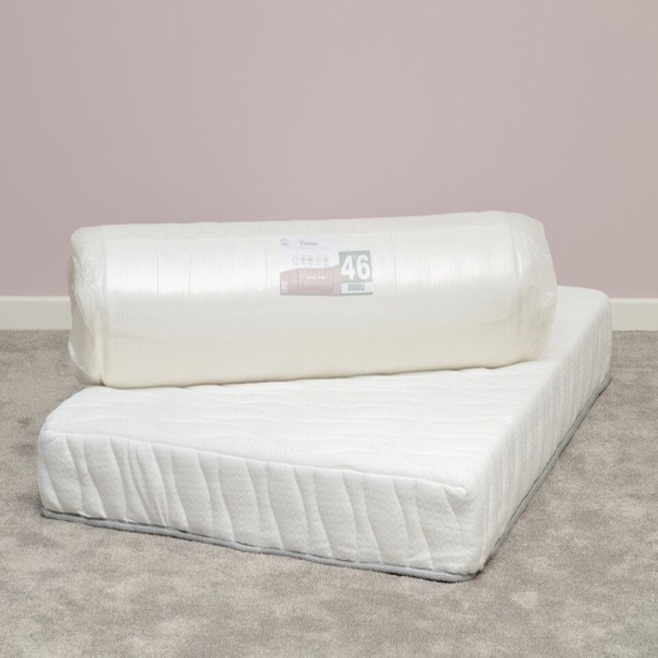image 1 of Venus 4 feet 6 inch Memory Cool Rolled Mattress - L190 x W138.5 x H21.5 cm - White White | One Size