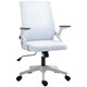 image 1 of Vinsetto Mesh Office Chair for Home with Lumbar Support, Flip-up Arm, Wheels White