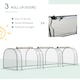 image 4 of Outsunny Tunnel Greenhouse Steel Frame for Garden Backyard w Zipper Doors