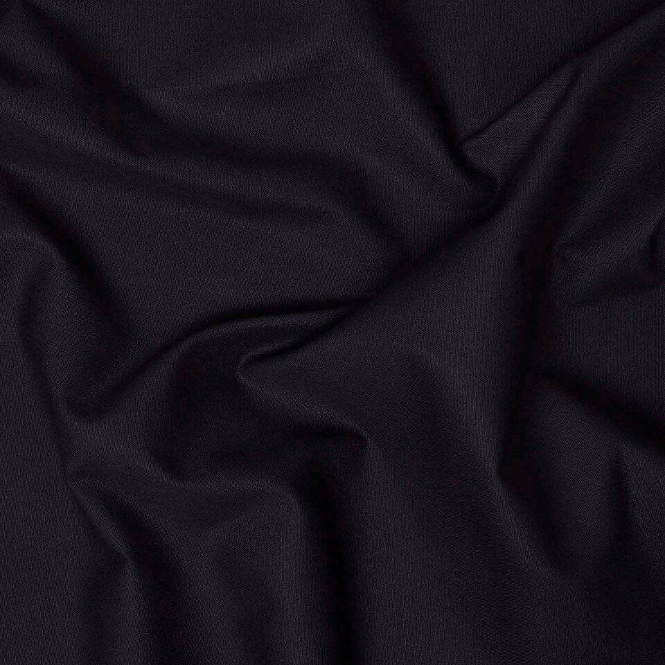 image 1 of Homescapes Pure Cotton Plain Black Fabric 150 cm Wide | Black | 150cm(60") wide, sold per metre length