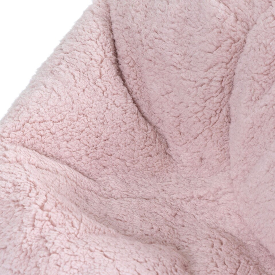 image 1 of 2 Pack Icon Kids Kingston Teddy Berber Fleece Classic Dome Bean Bag, Light Pink
