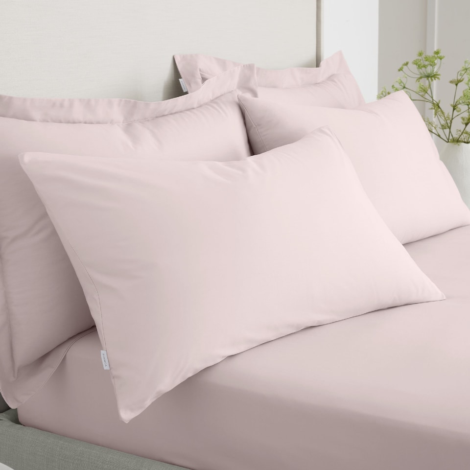 image 1 of Bianca 200 Thread Count Cotton Percale Standard Pillowcase Pair | Pink | Blush Pink | Standard