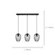 image 3 of EGLO Newtown Vintage Black Caged Steel 3-Light Pendant