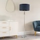 image 2 of ValueLights Marissa Navy Blue Shade with Chrome Stacked Ball Floor Lamp | Blue