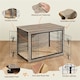 image 4 of Yaheetech 96 cm W Dog Crate Furniture | Grey | One Size