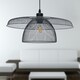 image 6 of First Choice Lighting Set of 2 Cassidy Large Layered Black Mesh Ceiling Pendant Lights Black