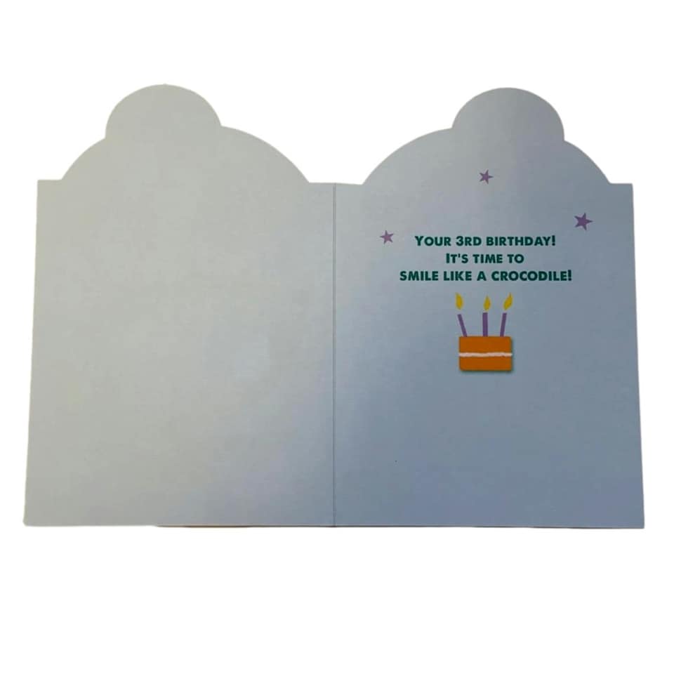 image 1 of You're 3rd Smile Like a Crocodile Die Cut Design Birthday Card