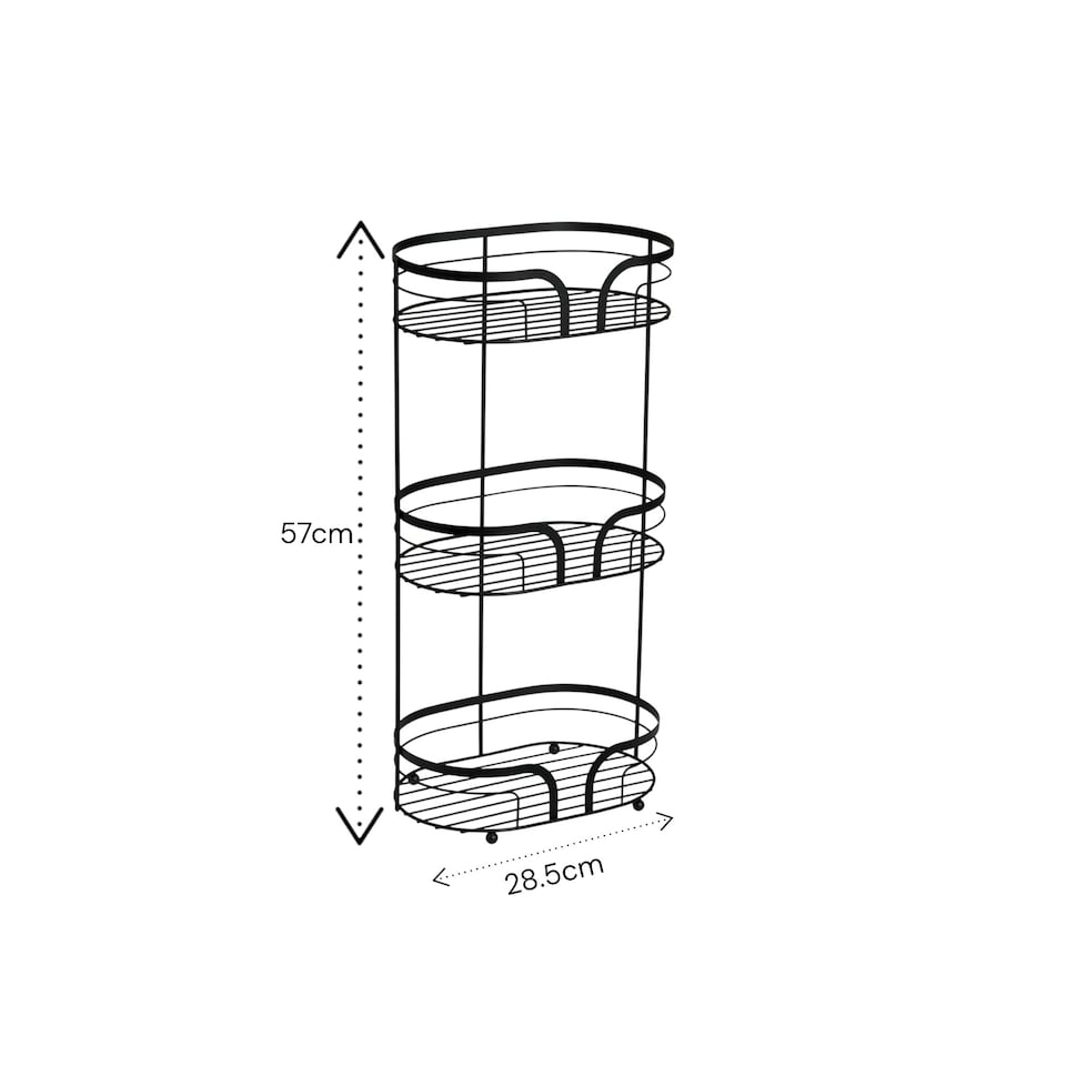 image 1 of Showerdrape Dante Black Freestanding Floor Caddy and Mini Shower Caddy | Black | Black