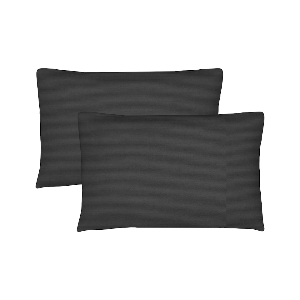 image 1 of Covers&All Sunbrella Lumbar Pillows Set of 2, Rectangle 12 in x 24 in, Canvas Black
