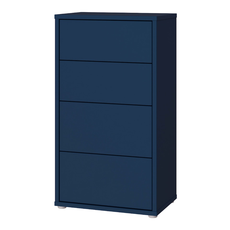 image 1 of Alice Springs Tall 4 Drawer Chest with Push-to-Open Drawers in Night Blue