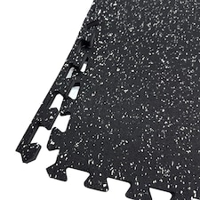 14mm Interlocking Rubber Topped EVA Foam Floor Mats - 62cm x 62cm Black | Pack of 12