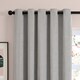 image 6 of Furn Soft Chenille Blackout Eyelet Curtain Pair, 168cm width x 229cm drop | Silver | Silver | 1