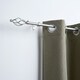 image 2 of OHS Extendable Metal Finial Twist Ends Wall Mounted Rod Fittings Curtain Pole Silver