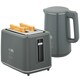 image 1 of HOMCOM 1.5L 3000W Fast Boil Electric Kettle and 2 Slice Toaster Set, Grey