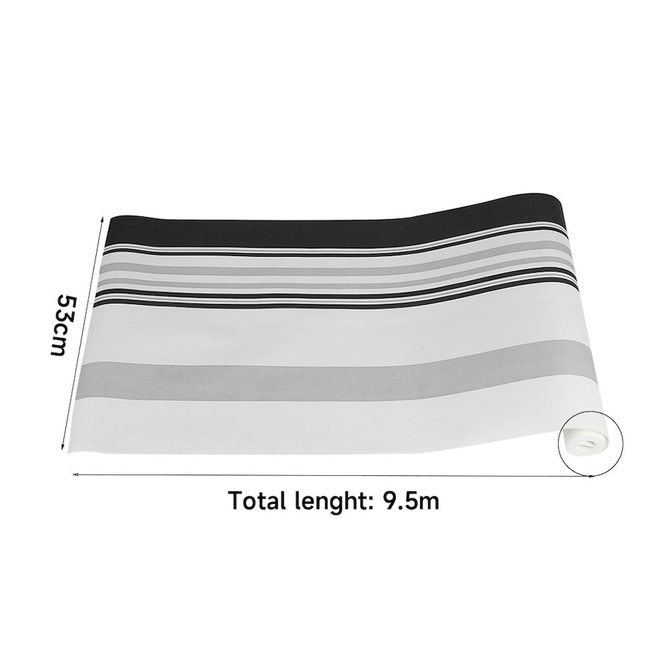 image 1 of Living and Home Modern Striped Non-Woven Wallpaper - 950*53cm | Multi