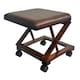 image 1 of Oypla Folding Leather Cushion Padded Footstool Foot Leg Rest