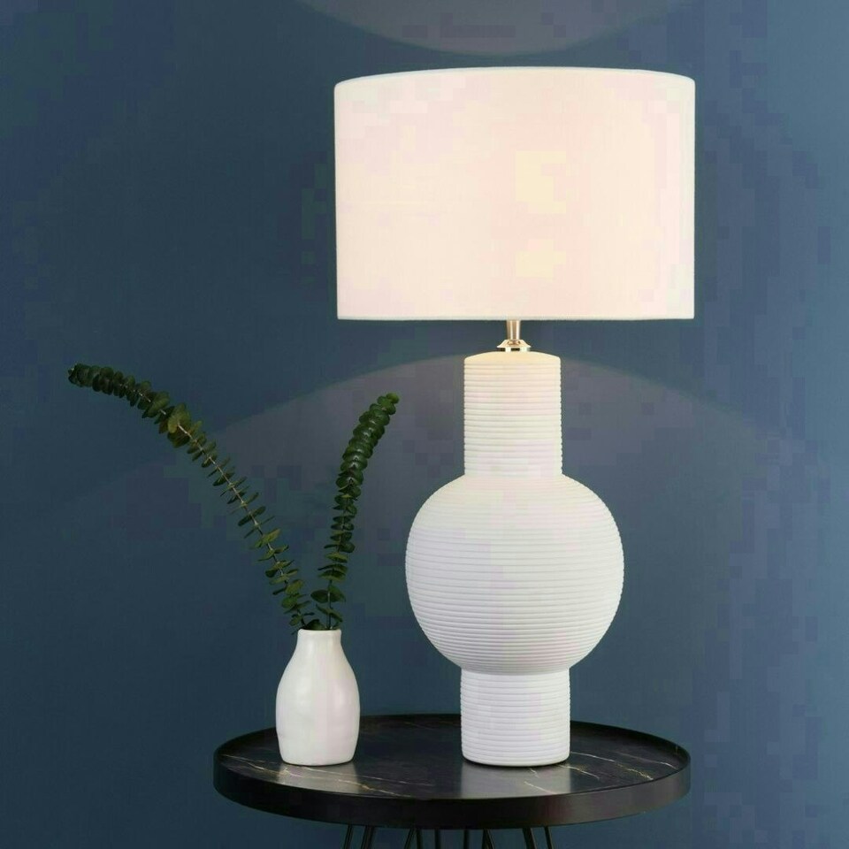image 1 of Meredith White Ceramic Table Lamp White