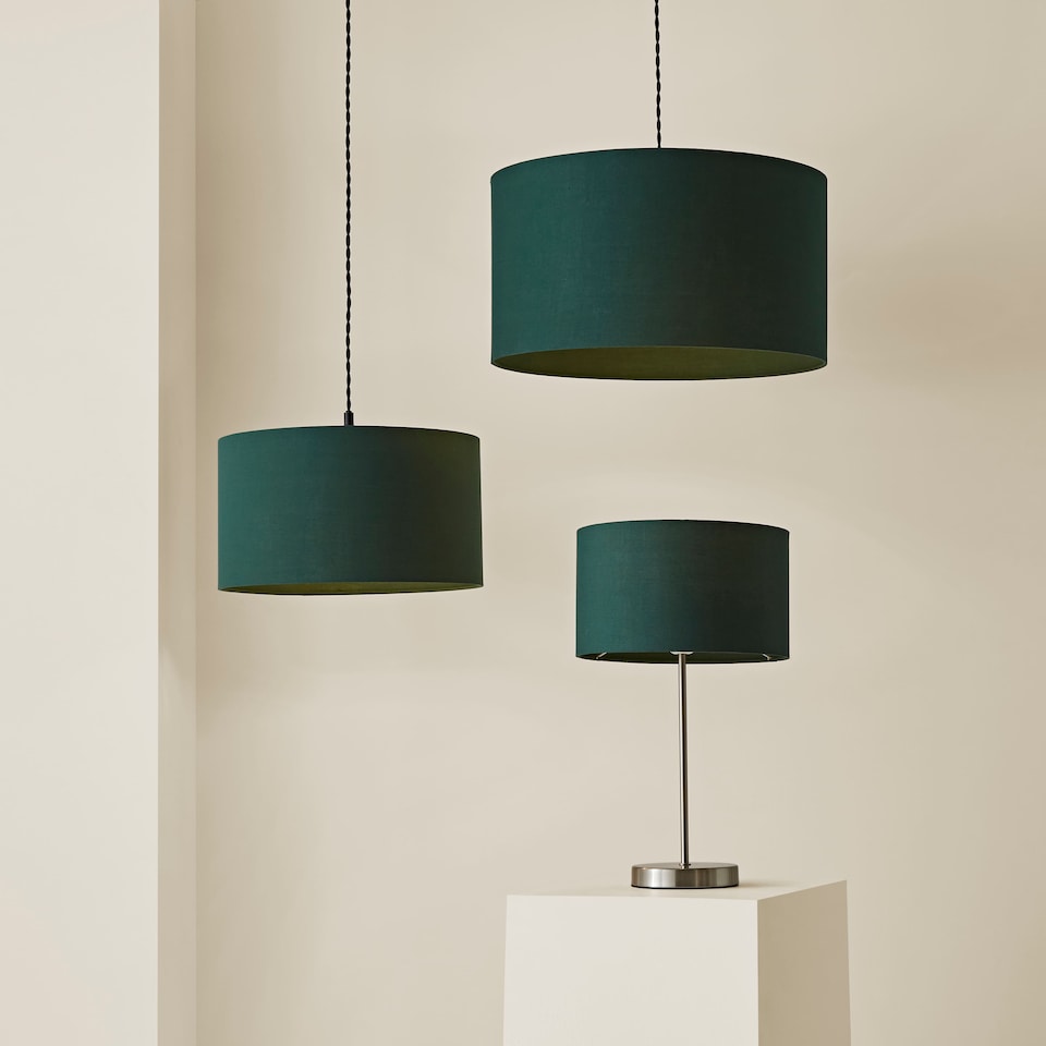 image 1 of ValueLights Reni Medium Green Fabric Pendant Shade | Green