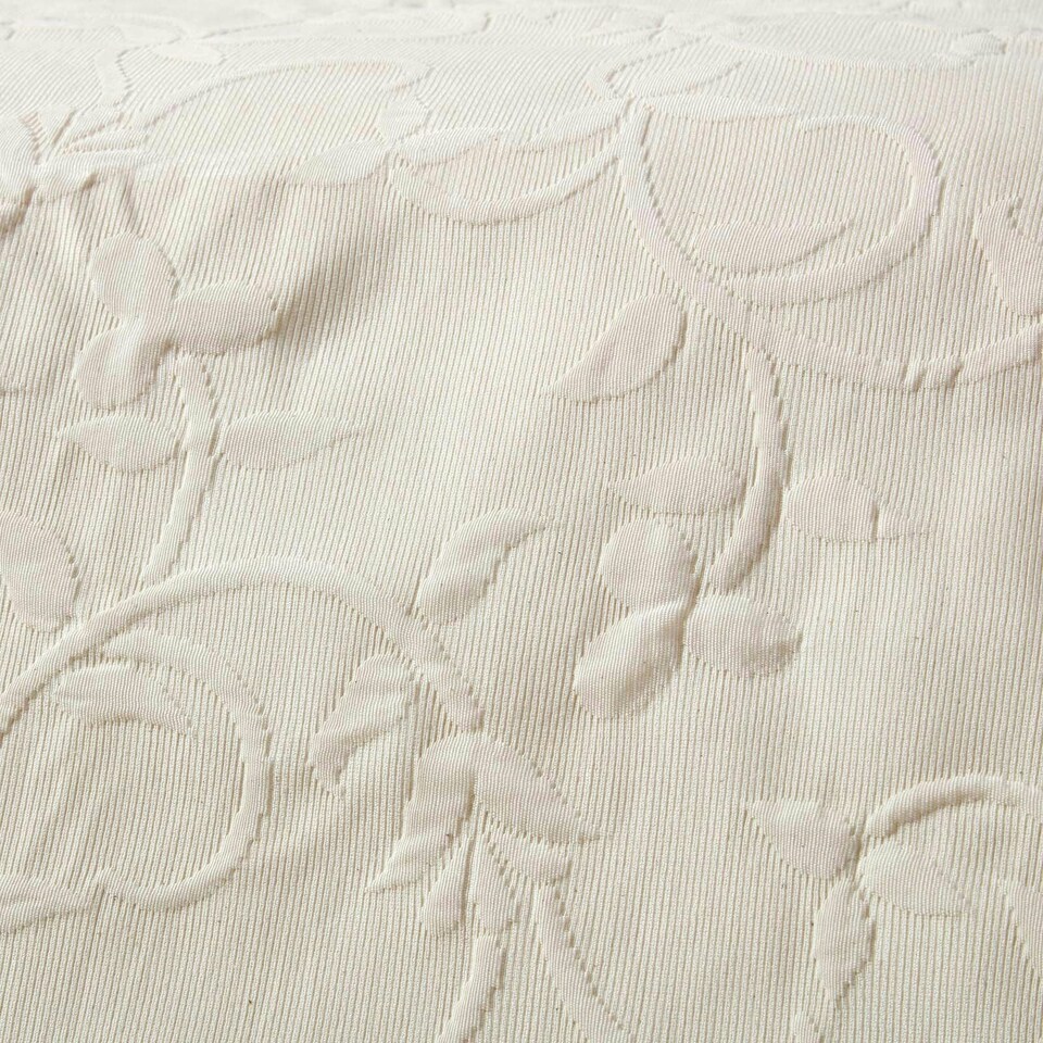 image 1 of Homescapes Cream Cotton Rich Floral Metelassé Pattern Bedspread - Single | Cream