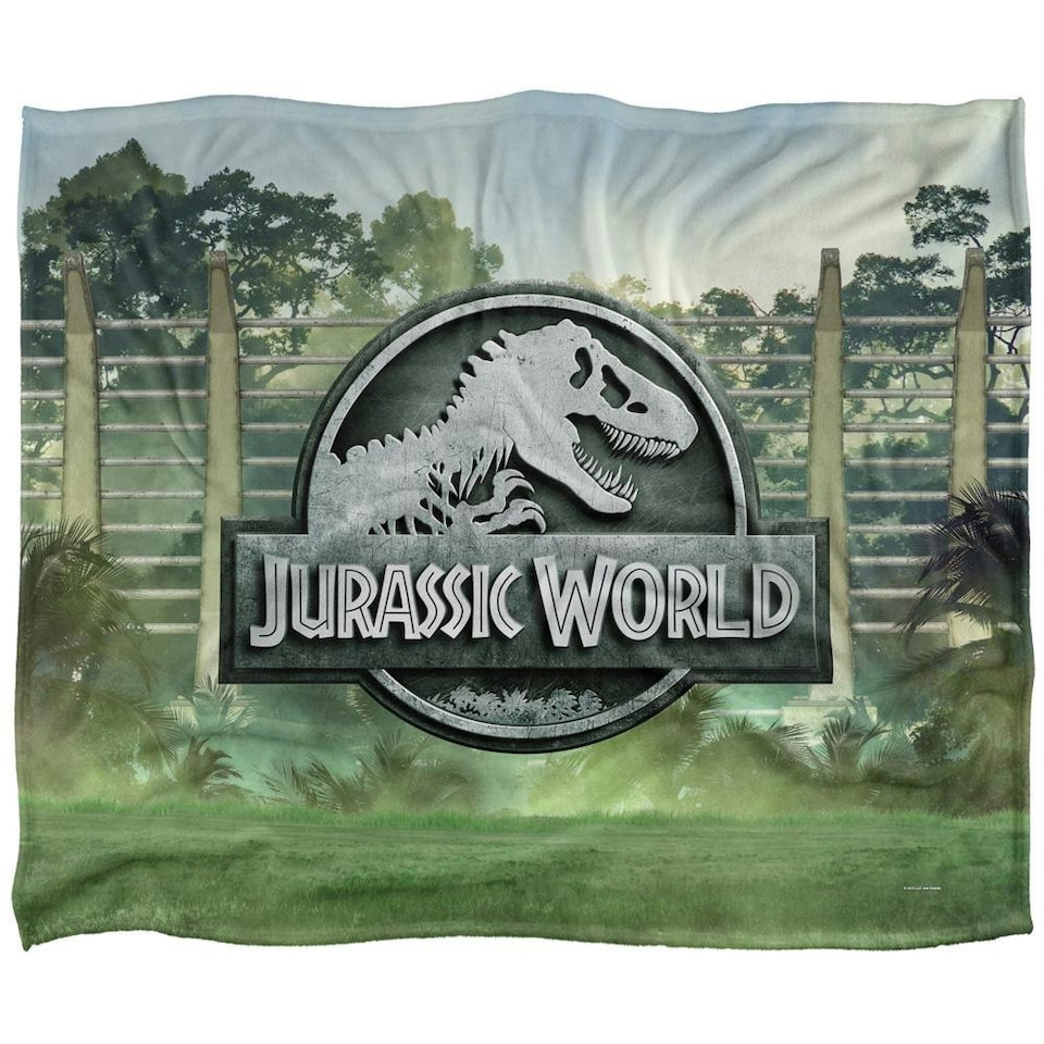 image 1 of Jurassic World Fence Blanket - White - One Size