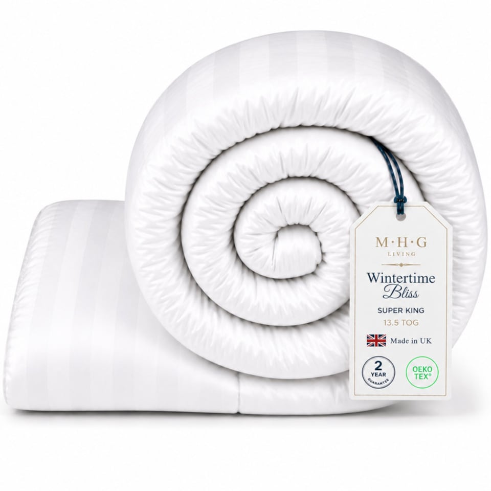 image 1 of MHG Living Heavy 13.5 Tog Winter Duvet – Extra Warm Hollowfibre Quilt for Cold Nights|White|Super King