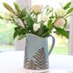 image 2 of Sky Blue Fern Pitcher Jug Vase Blue