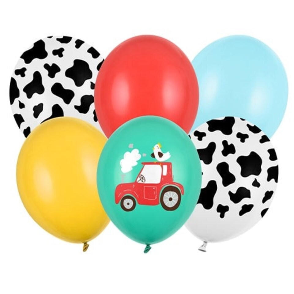 image 1 of Assorted Farm Latex Balloons 30cm / 12 in - Pack of 6